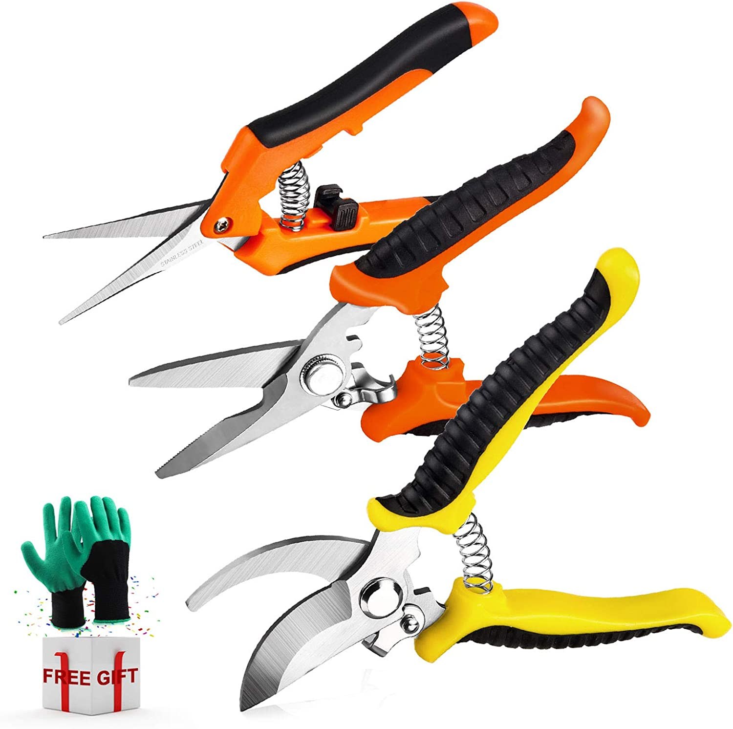 8 Professional,Professional Hand Bypass Pruner Durable Garden Clippers ZHAOXIAN Heavy Duty Pruning Shears Garden Shears Comfortable Grip,Black 