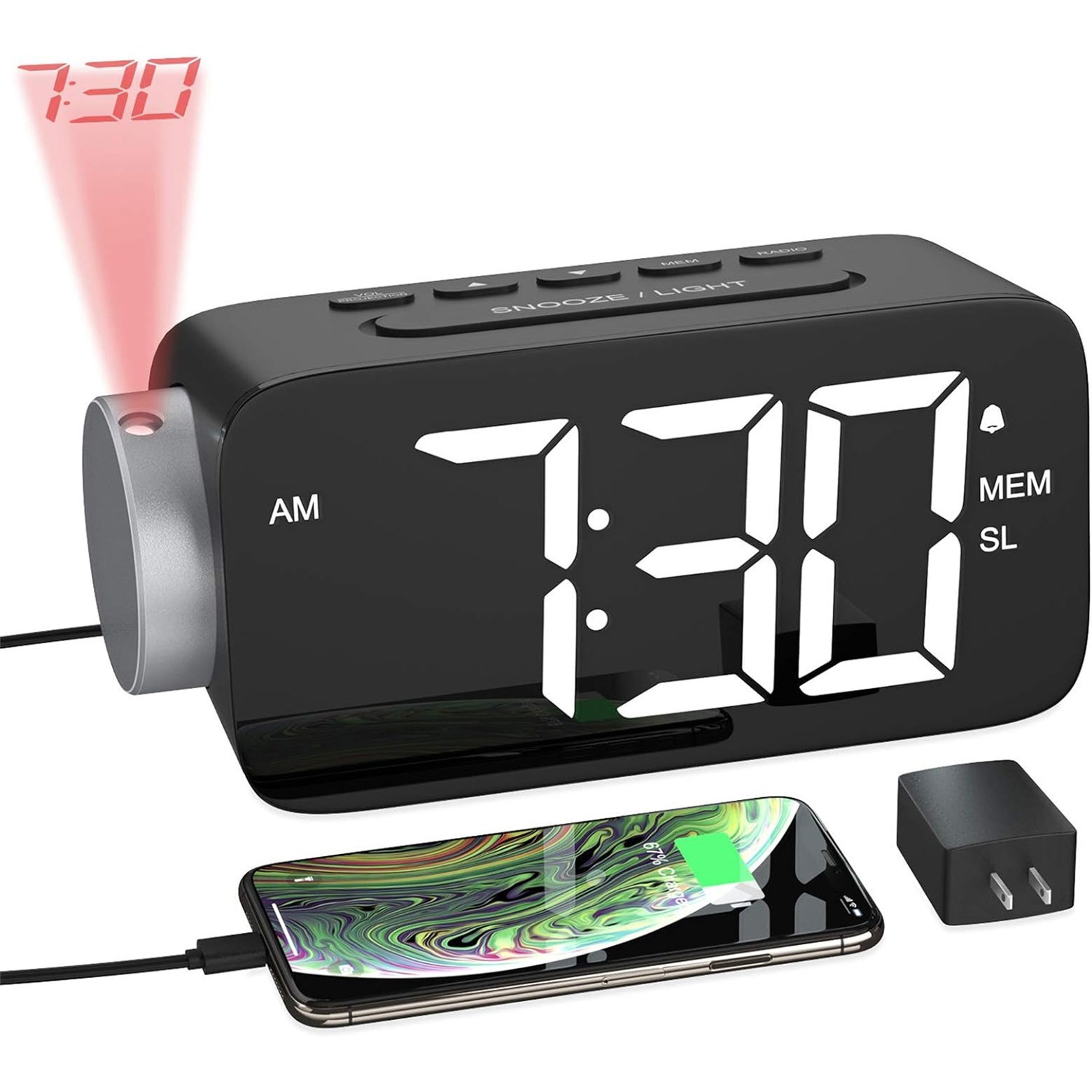 YISSVIC Projection Alarm Clock