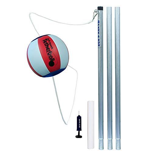 Portable Tetherball Set with Tetherball Ball, Rope and Pole, Heavy TWO BALL