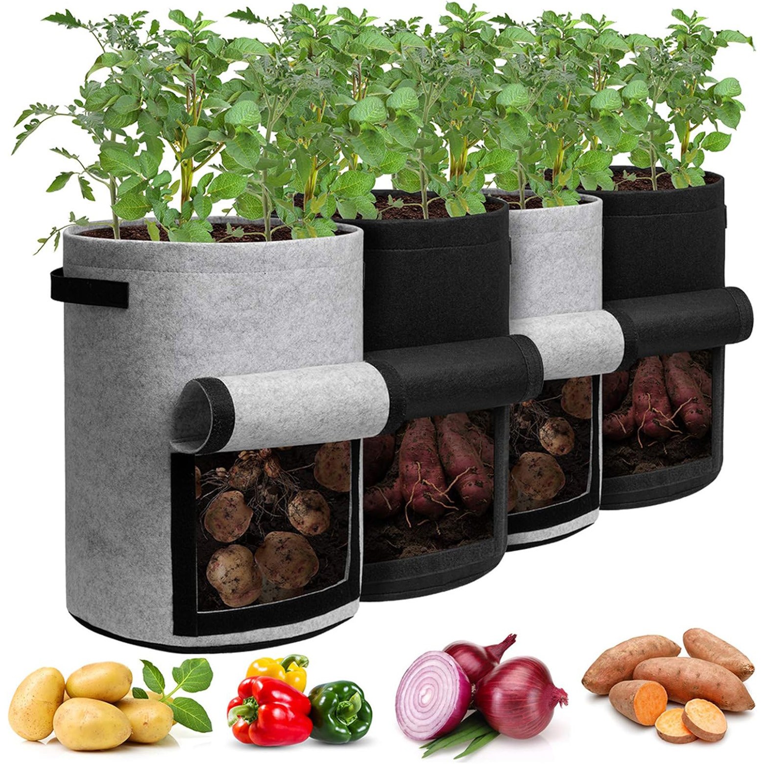 Homyhoo Potato Grow Bags with Harvest Window