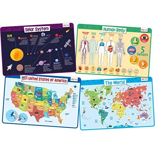 Merca Explorer Educational Kids&#039; Placemat Set