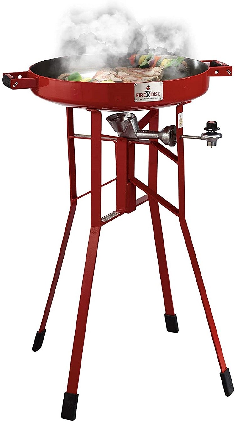 FireDisc Deep 36&quot; Backyard Plow Disc Cooker in Red.