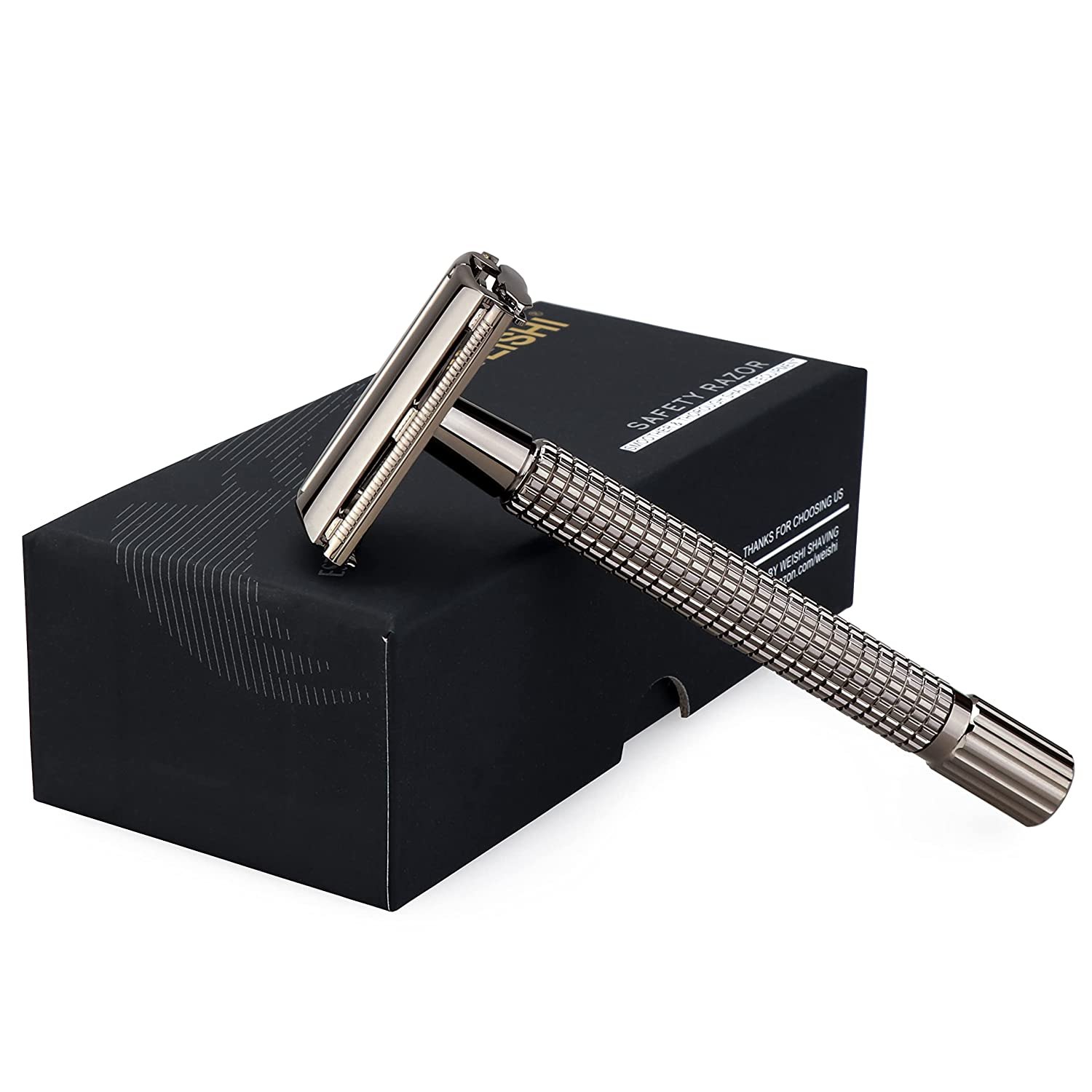 Weishi Nostalgic Long Handle Butterfly Open Double Edge Safety Razor