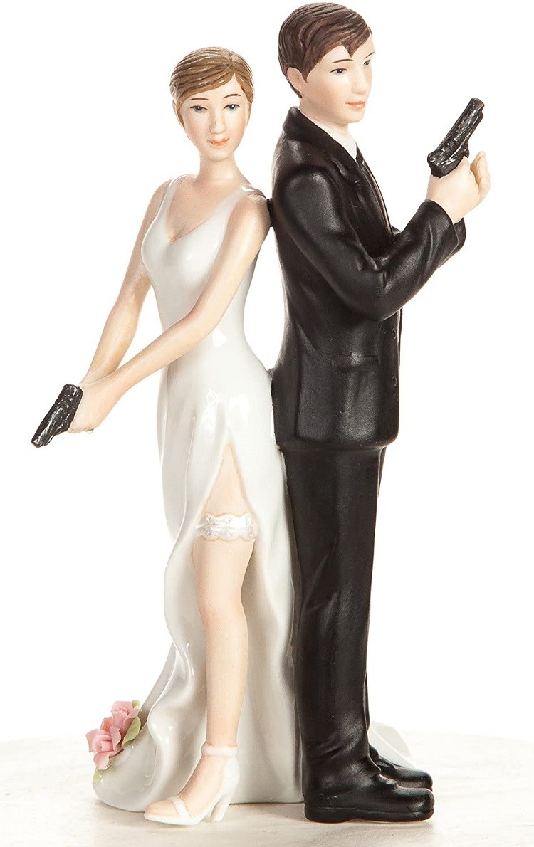 Wedding Collectibles Sexy Spy Guns Wedding Cake Topper