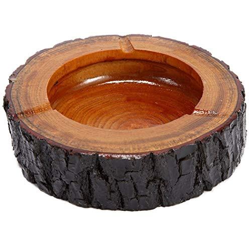 Teagas 5.5&quot; Round Original Wooden Cigarette Ashtray