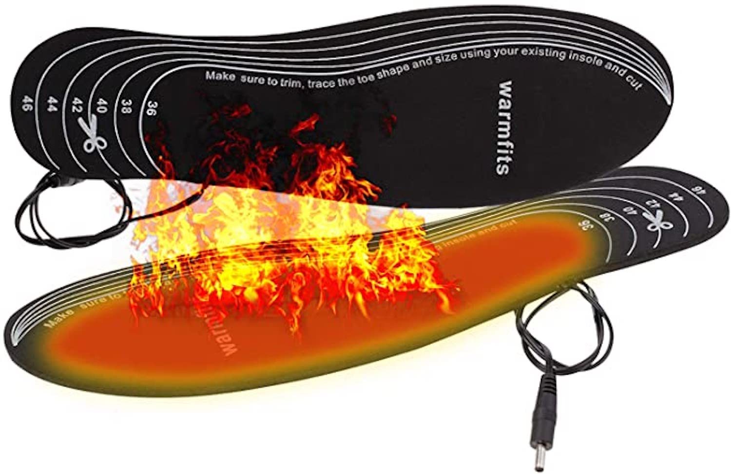 Battery Operated Winter Heated Shoe Insoles Cut-to-Fit Multi Size Foot Warm 