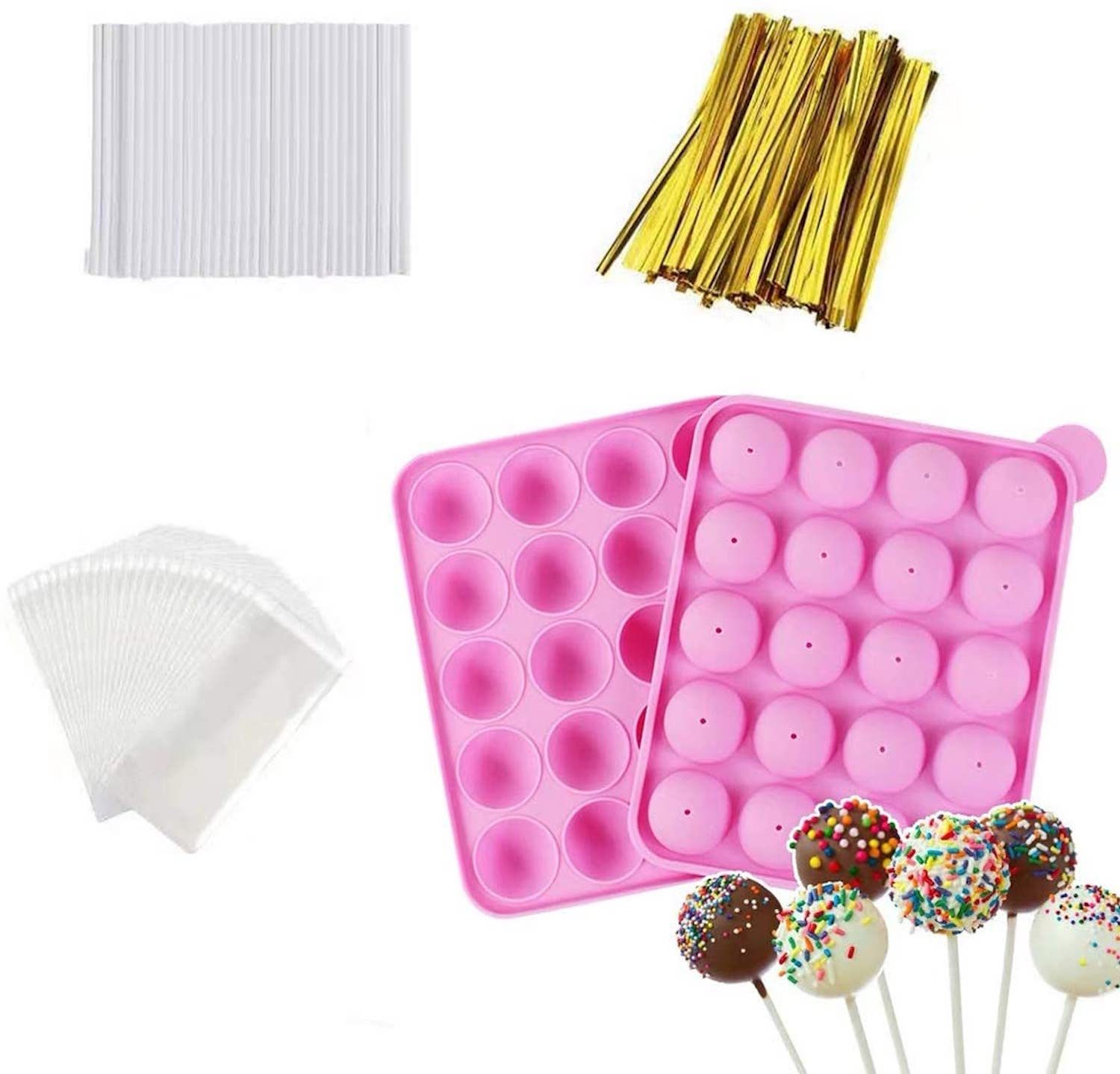 Akingshop 20-Cavity Silicone Cake Pop Mold Set