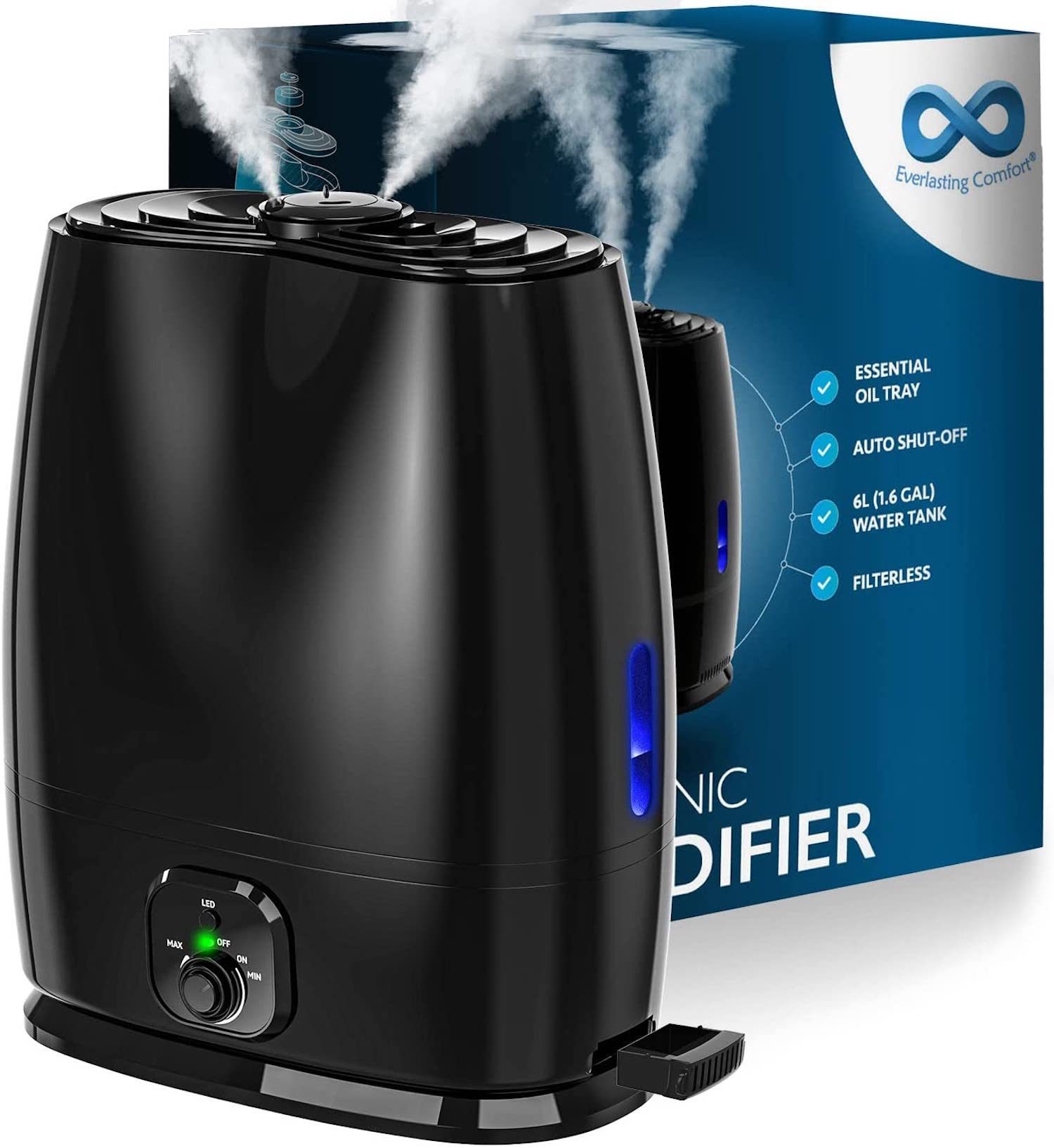 Everlasting Comfort Cool Mist Humidifier for Bedroom