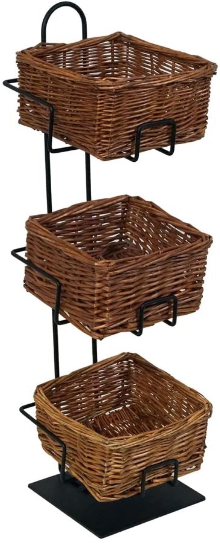 Mobile Merchandisers 3 Square Willow Basket Counter Display