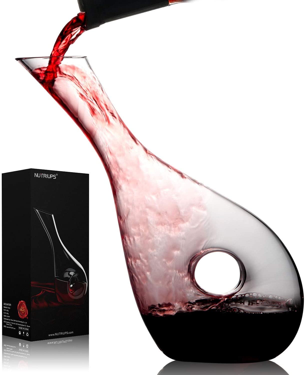 NUTRIUPS Wine Decanter with Stopper Wine Decanters and Carafes Hand Blown  Wine A