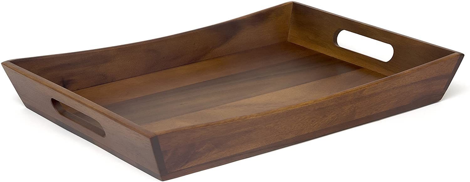 Lipper Acacia Curved Serving Tray