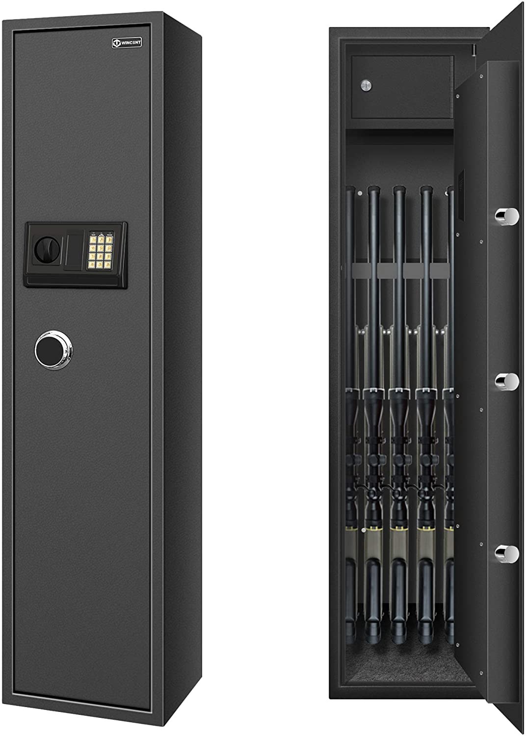 Wincent 5-Rifle Gun Cabinet with Keypad