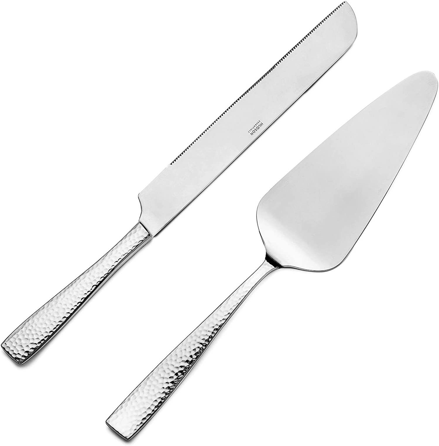Hudson Essentials Hammered 18/10 Stainless Steel Cake Knife &amp; Cake Server Set
