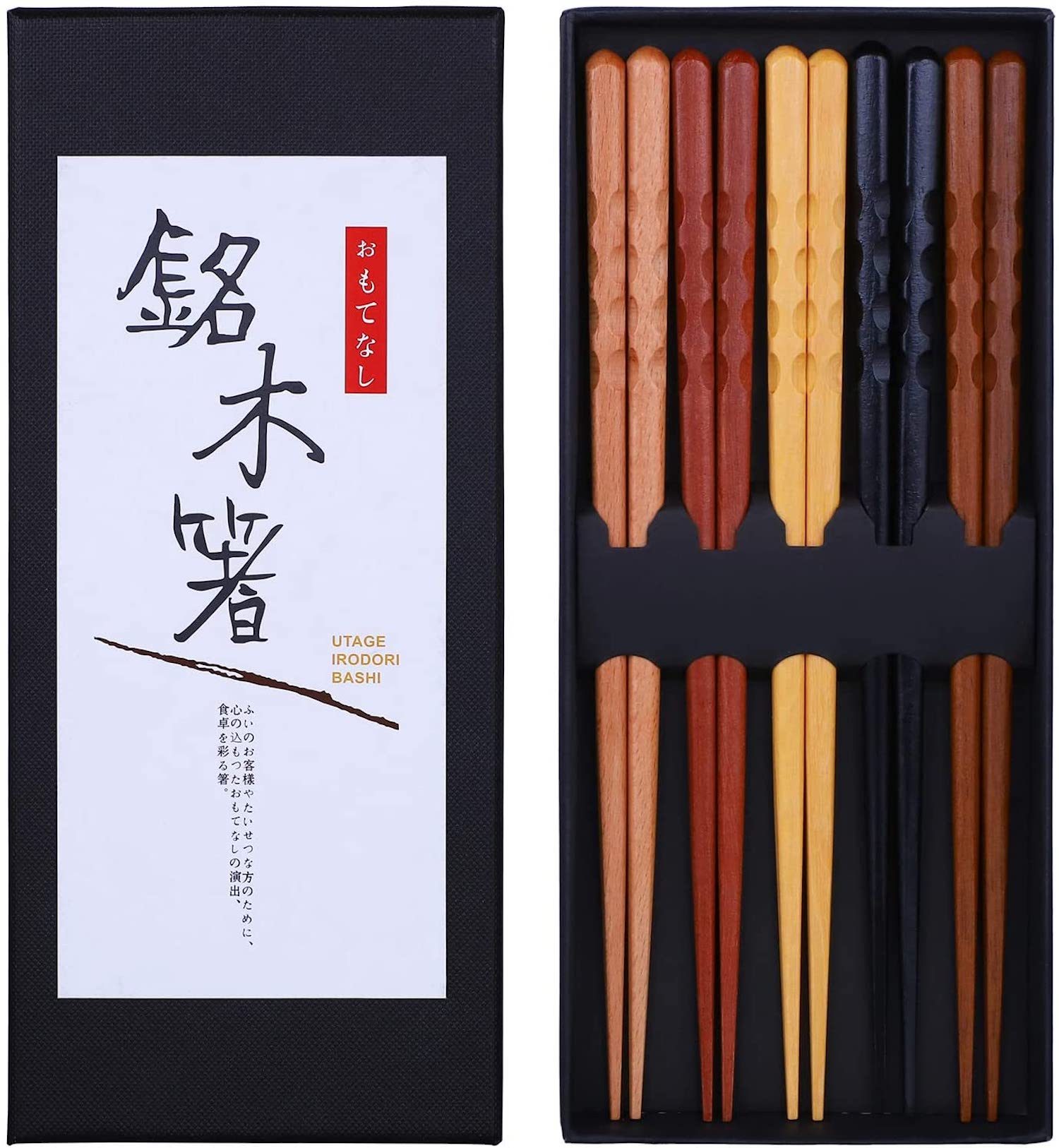Antner 5 Pairs Wooden Chopsticks