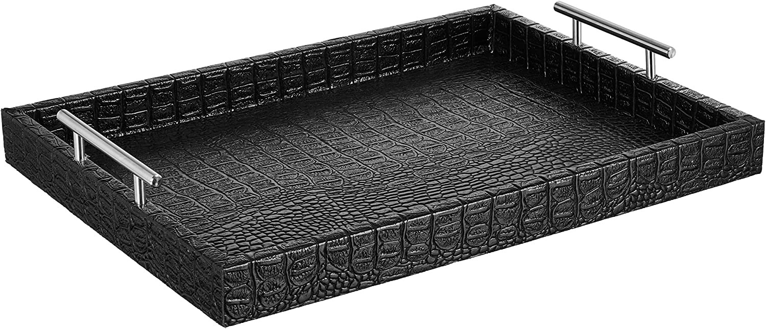 American Atelier Alligator Leather Serving Tray