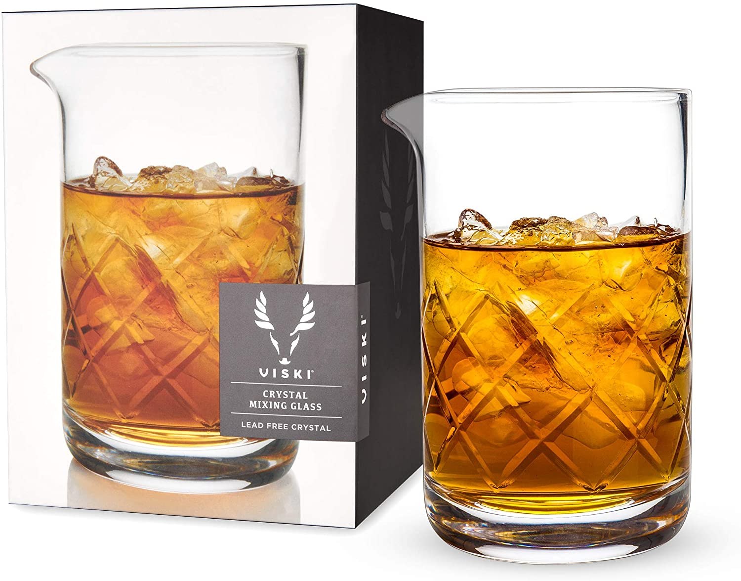 Viski Crystal Cocktail Mixing Glass