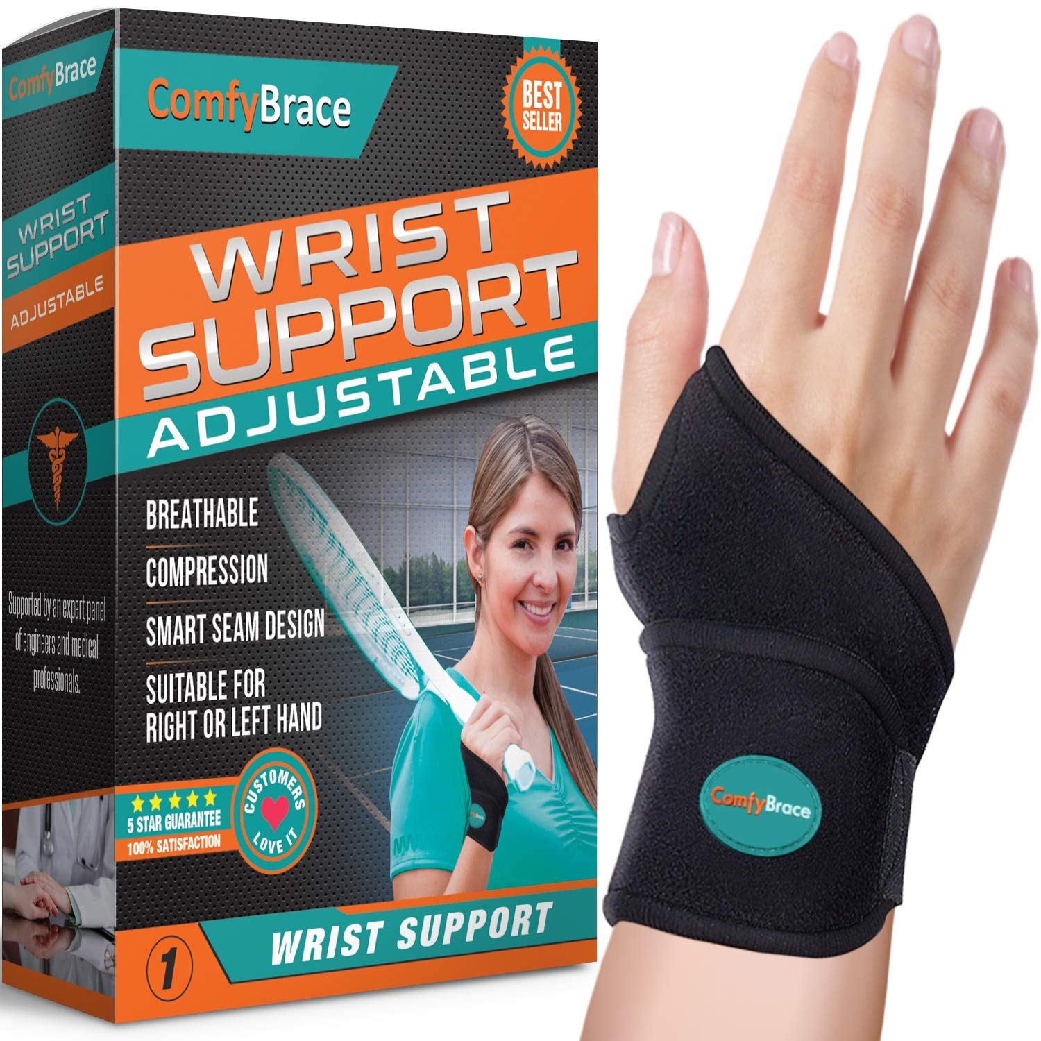ComfyBrace Premium Copper Lined Wrist Brace