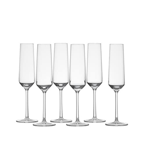 Matashi Crystal Champagne Flutes Glasses Set 8 oz