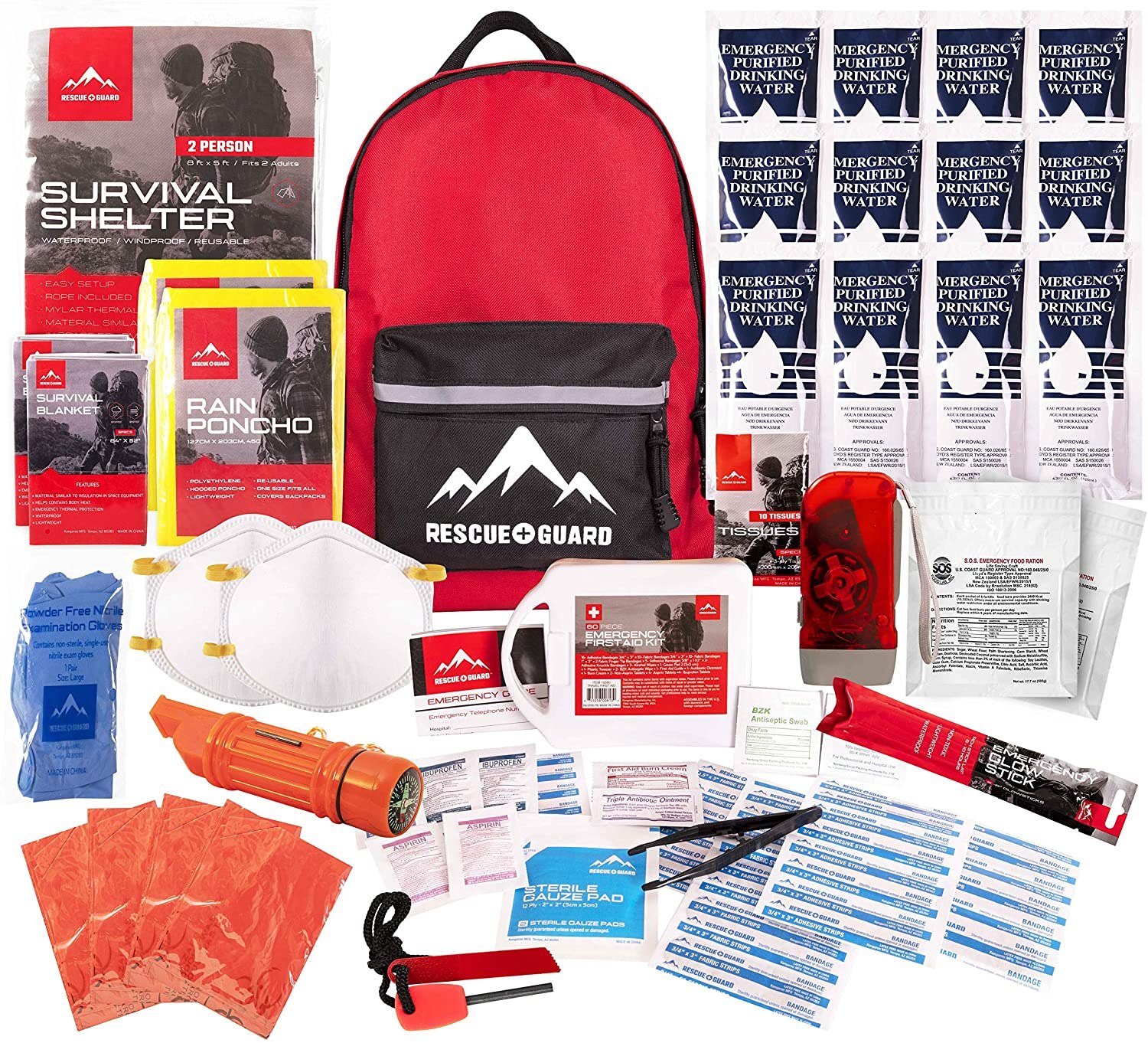 RESCUE GUARD Earthquake Kit; Emergency Survival Kit