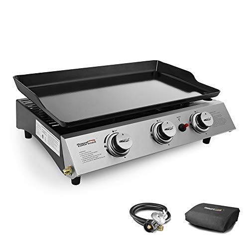 Royal Gourmet Portable 3-Burner Propane Gas Grill Griddle