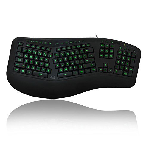 Adesso 3-Color Illuminated Ergonomic Keyboard