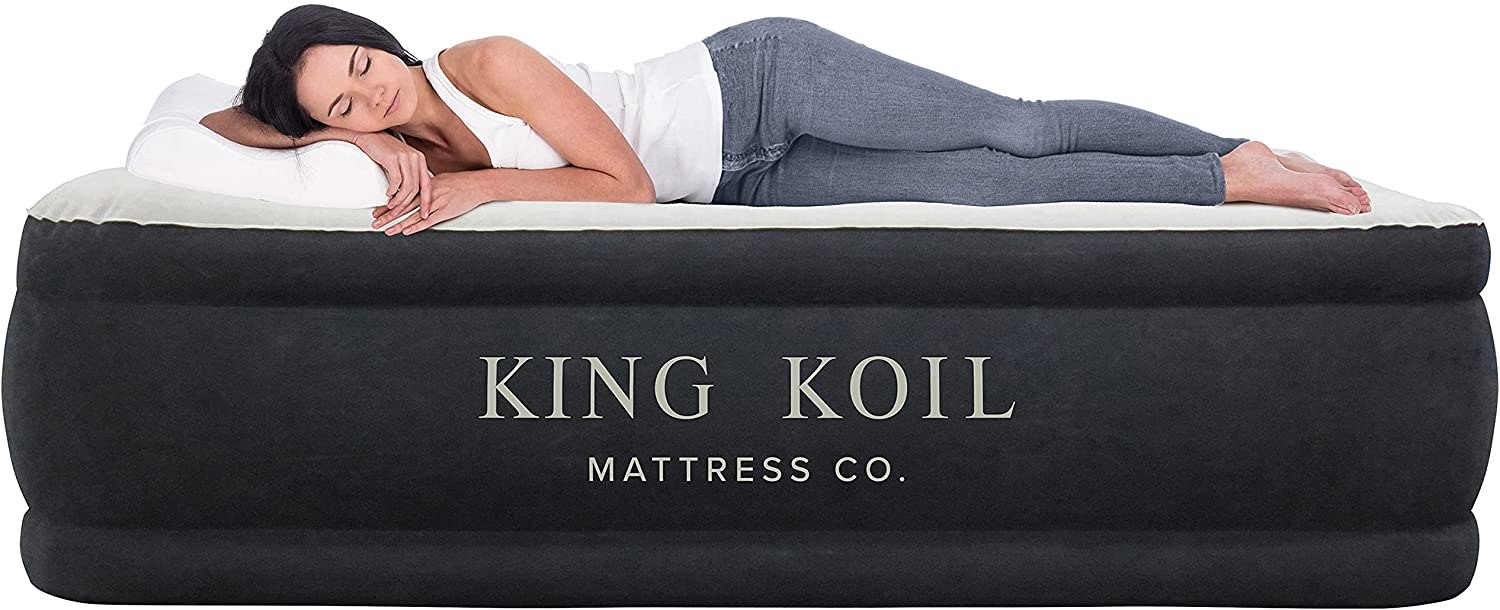 King Coil Queen Air Mattress with Built-in Pump