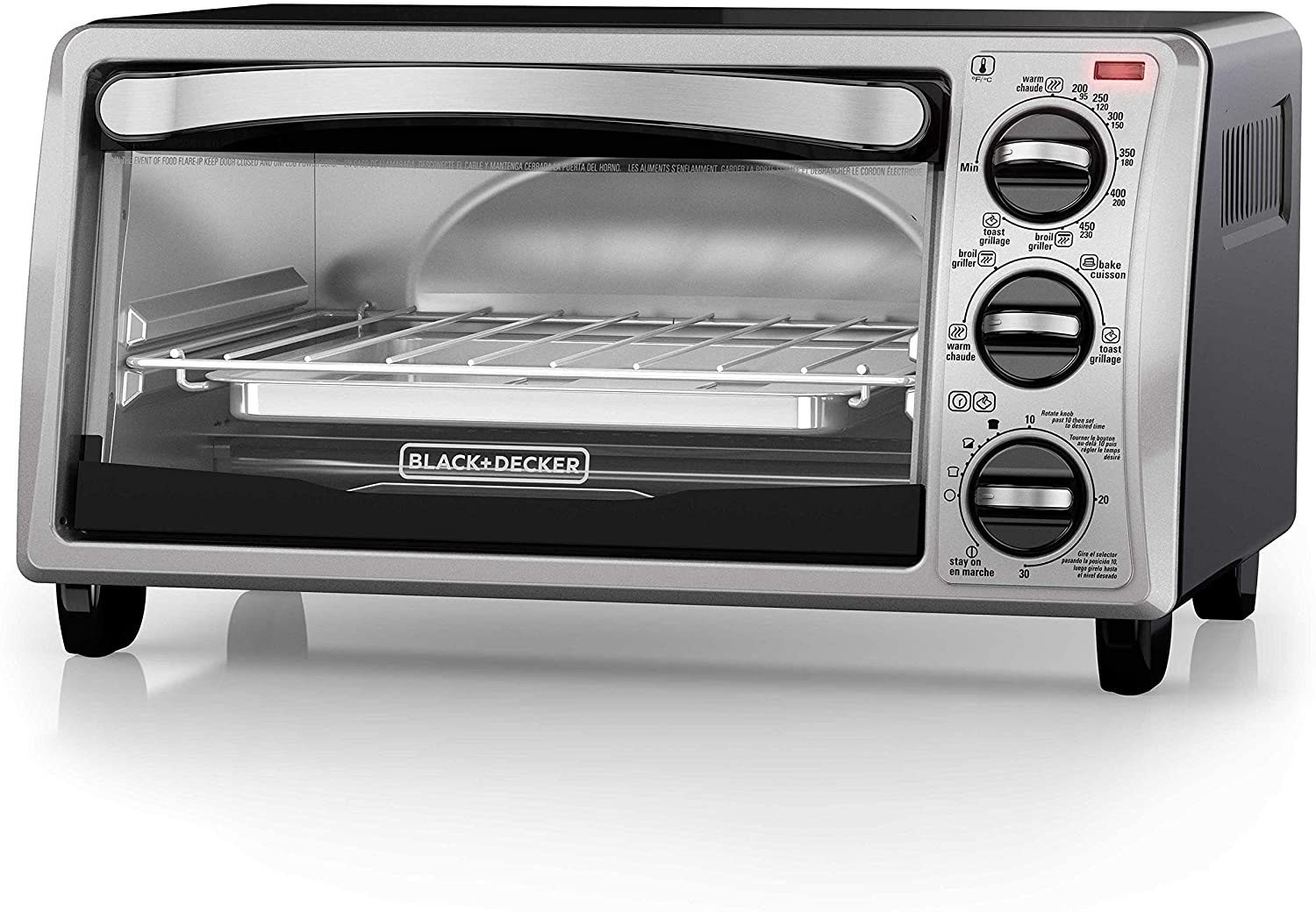 Mueller's Multi-Function Stainless Steel Finish 4-Slice Toaster Oven with  Baking