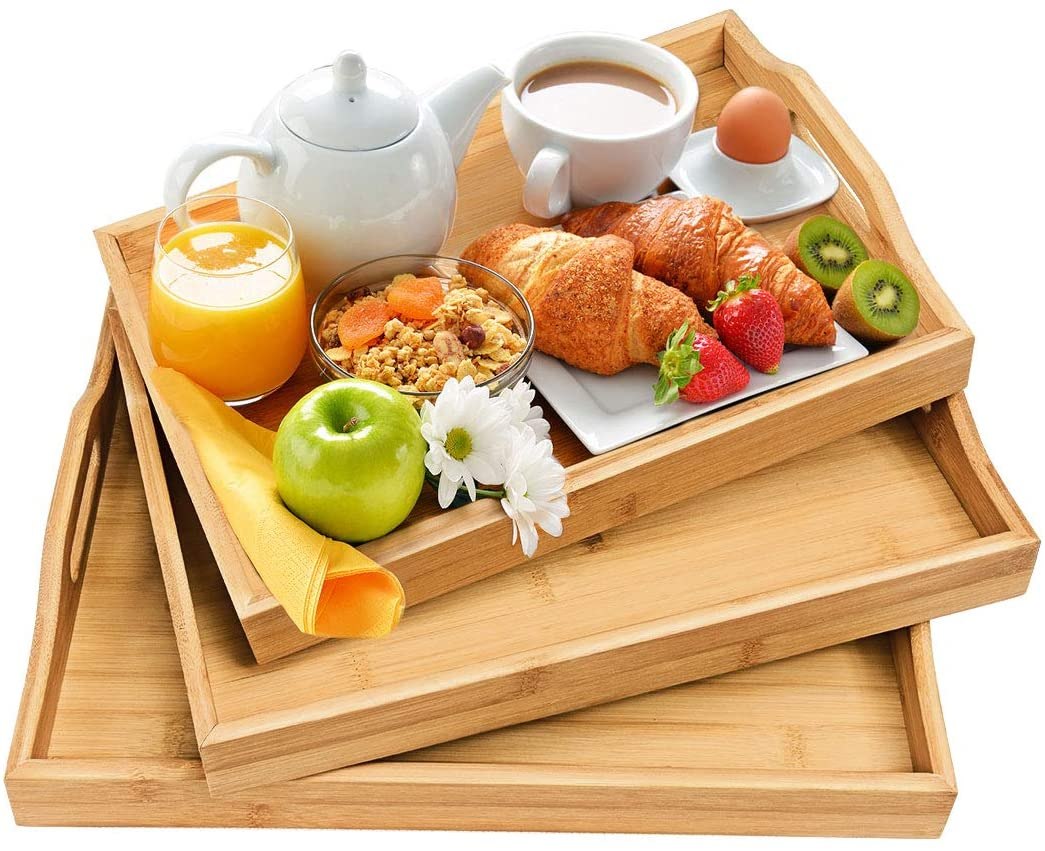 Bambloom 3-Set Wooden Serving Tray