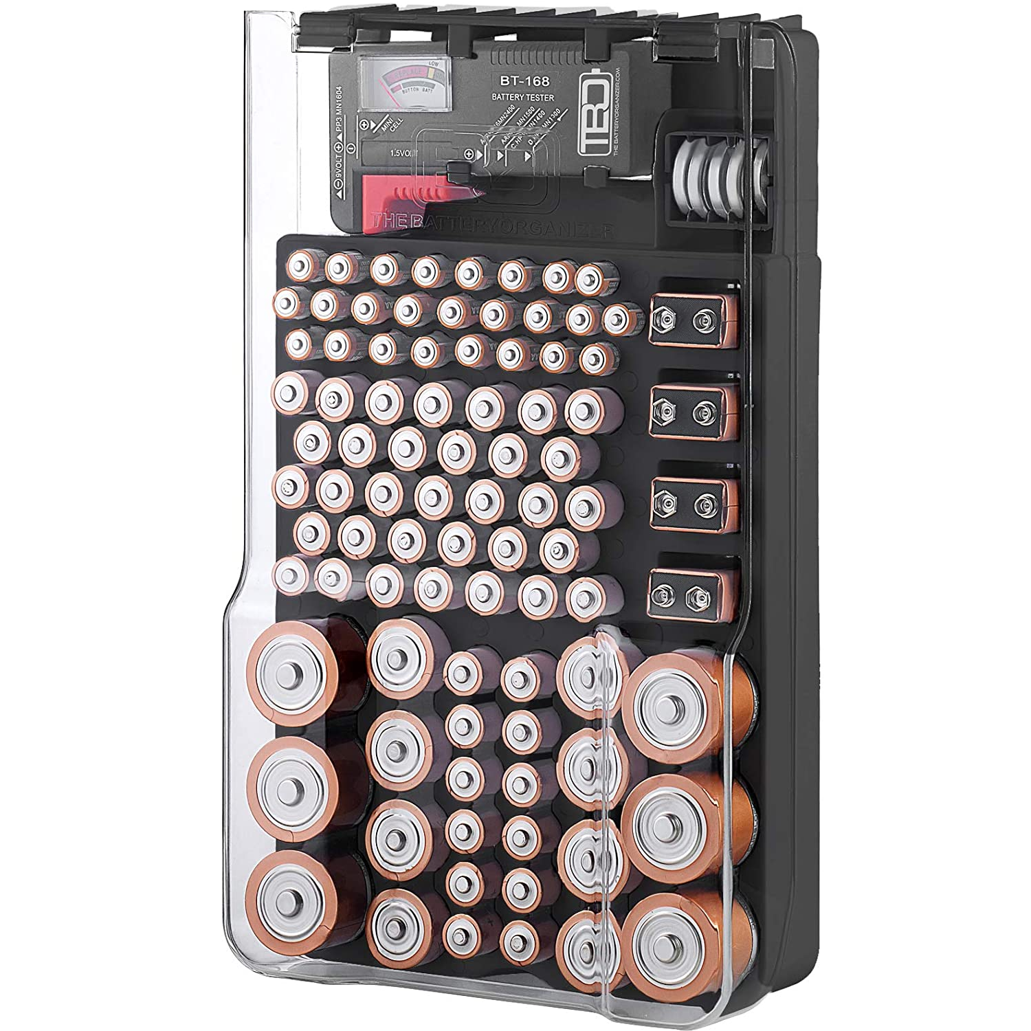 THE BATTERY ORGANISER Battery Organizer and Tester