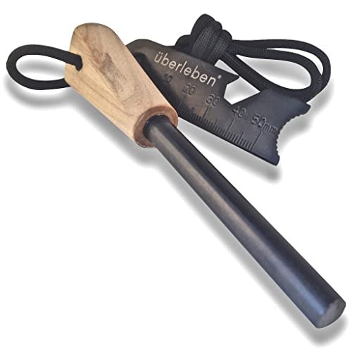 uberleben Bushcraft Fire Steel with Wood Handle