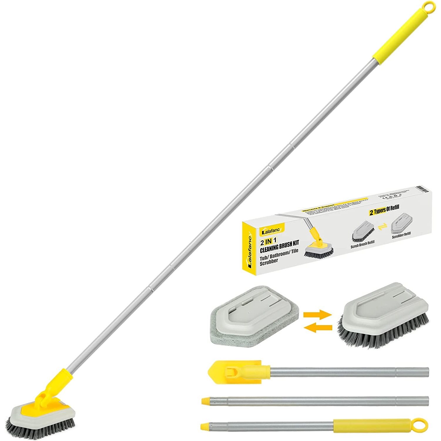 Lalafancy 2 in 1 Tub and Tile Scrubber Brush