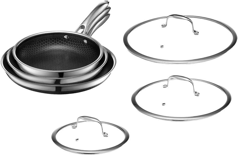 HexClad Hybrid Nonstick 6-Piece Fry Pan Set