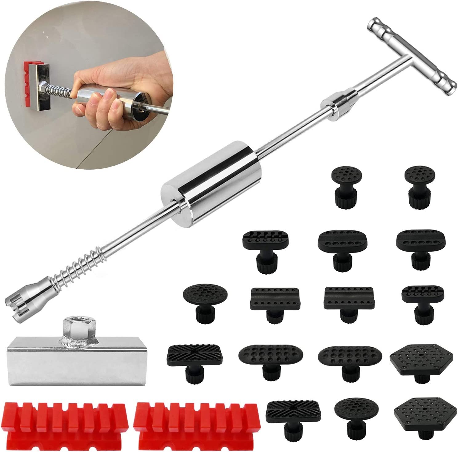 GLISTON Car Dent Puller Kit Paintless Dent Repair Remover Pro Slide Hammer  To