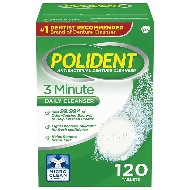 Polident 3-Minute Antibacterial Denture Cleanser