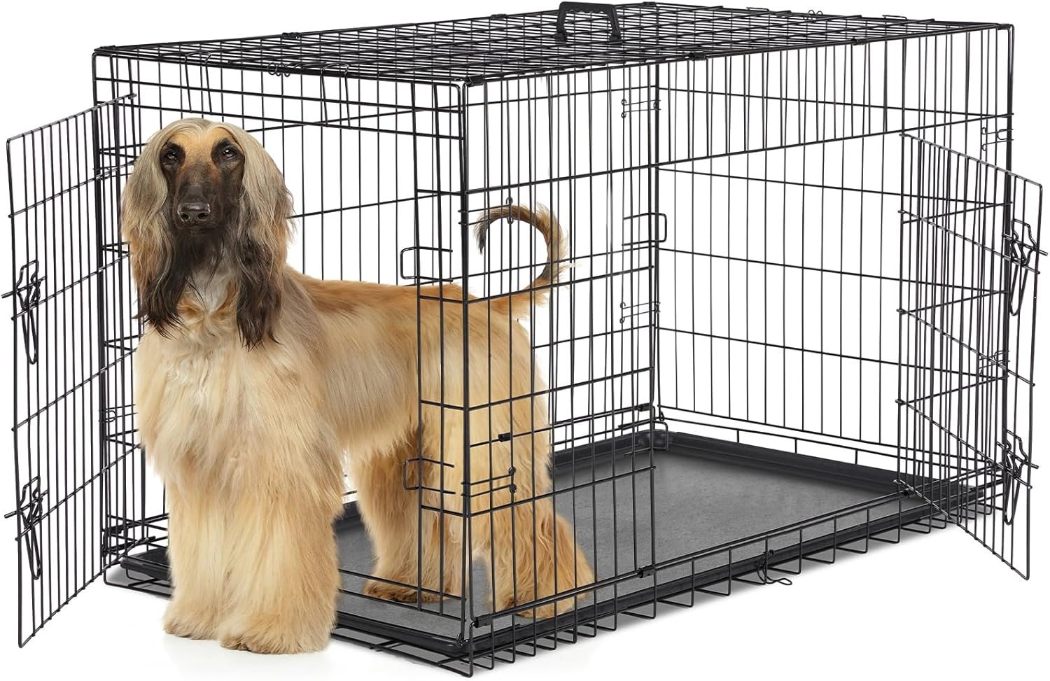 Sweetcrispy Large Dog Crate with Divider Panel