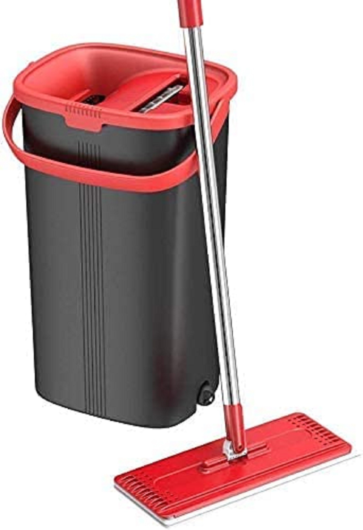 X3 Mop, Separates Dirty and Clean Water, 3-Chamber Design, Flat Mop and Bucket Set, Hands Free Home Floor Cleaning, 3 Reusable Microfiber Mop Pads