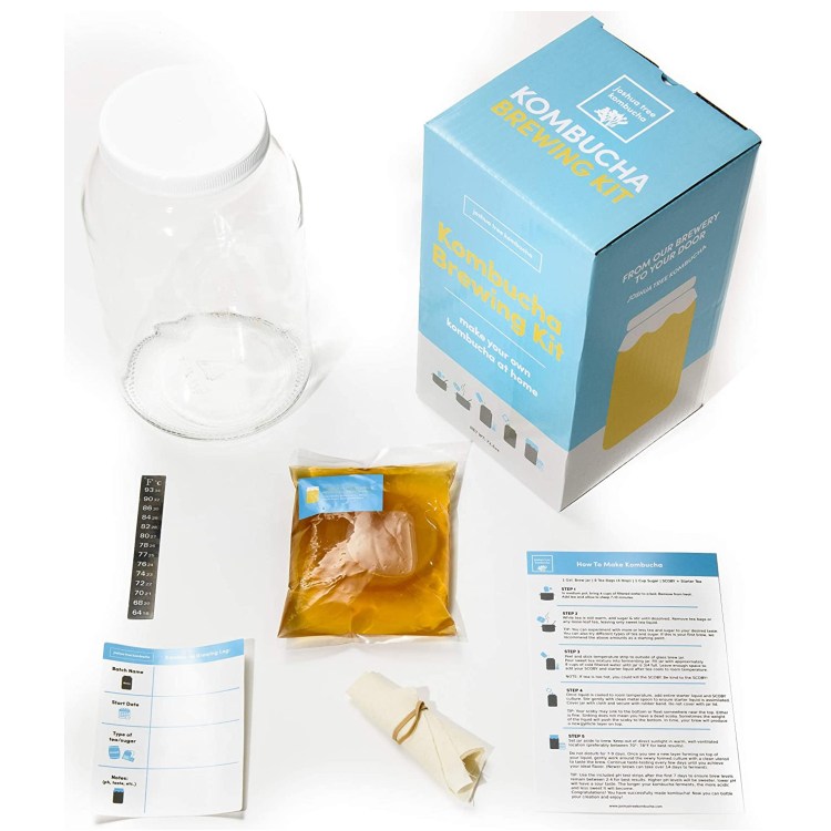 Deluxe Kombucha Brewing Kit with Kombucha SCOBY and Six Flip Top Bottl –  Joshua Tree Kombucha