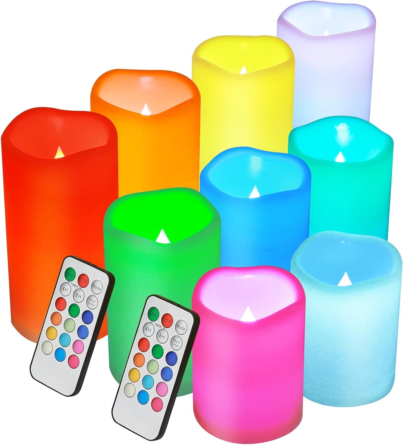 Enido Flameless Color LED Candles, Set of 9