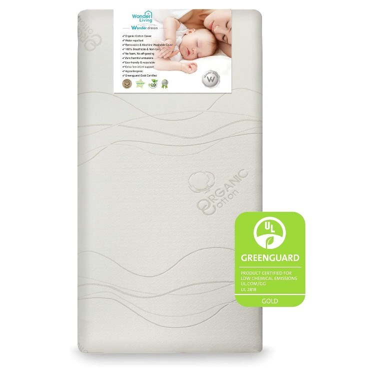 Wonder Living Organic Baby Crib Mattress, 52&quot; x 28&quot; x 5&quot;