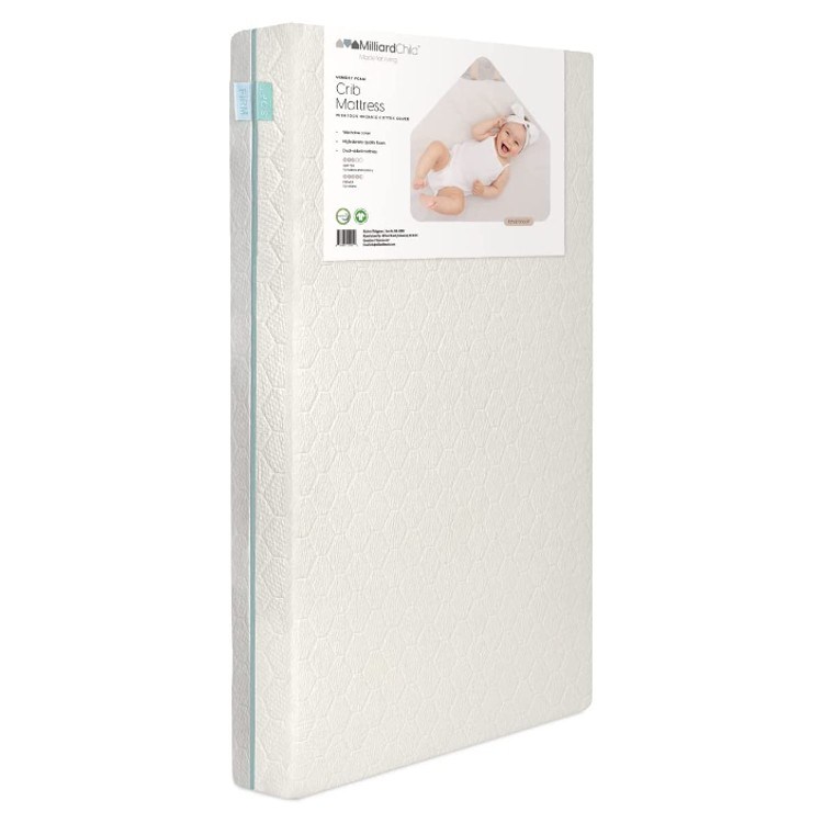Milliard Dual-Sided Baby and Toddler Mattress w/ 100% Organic Cotton, 52&quot; x 27.5&quot; 5.5&quot;