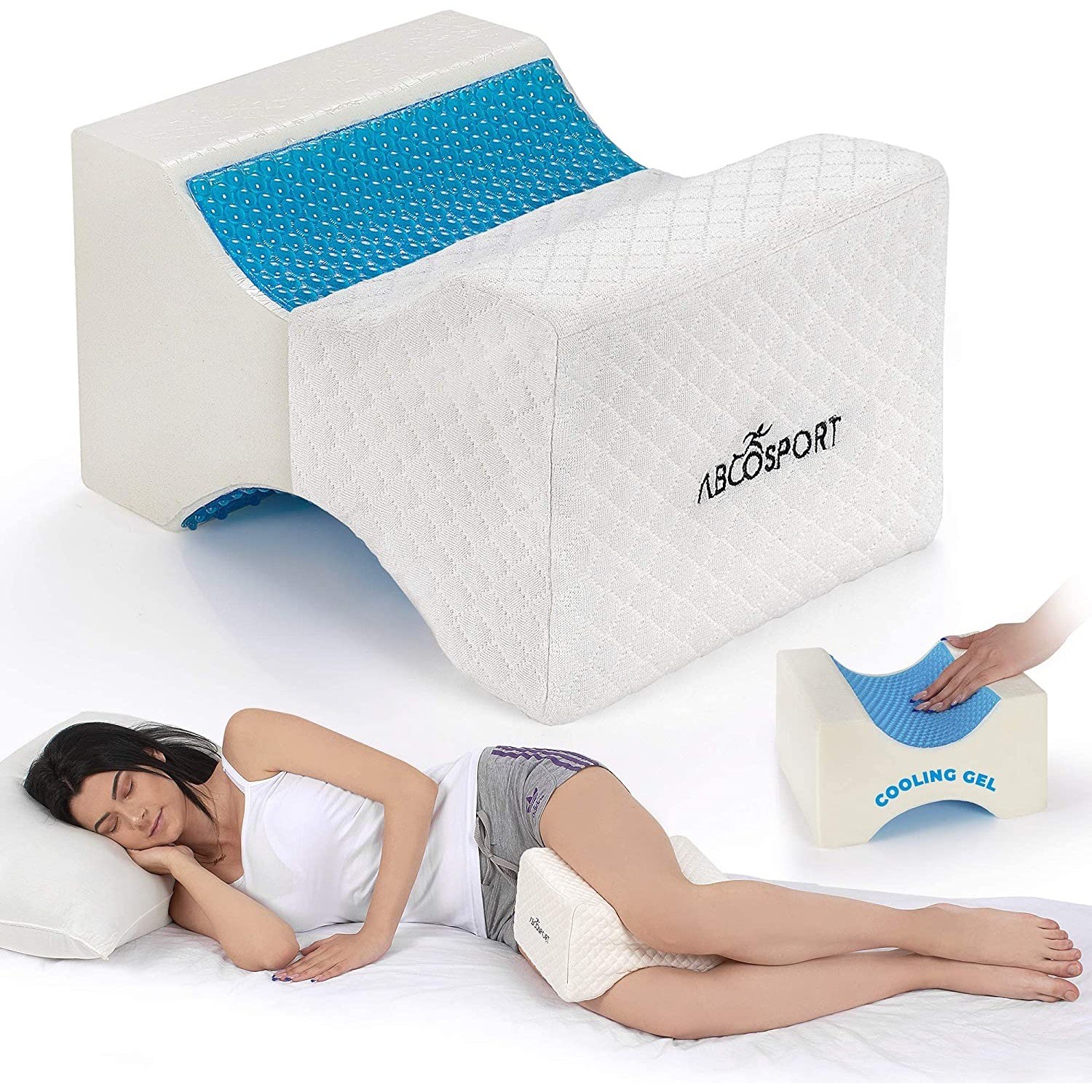Cushy Form Knee Pillow for Side Sleepers Large Orthopedic Wedge Leg Pillow  US