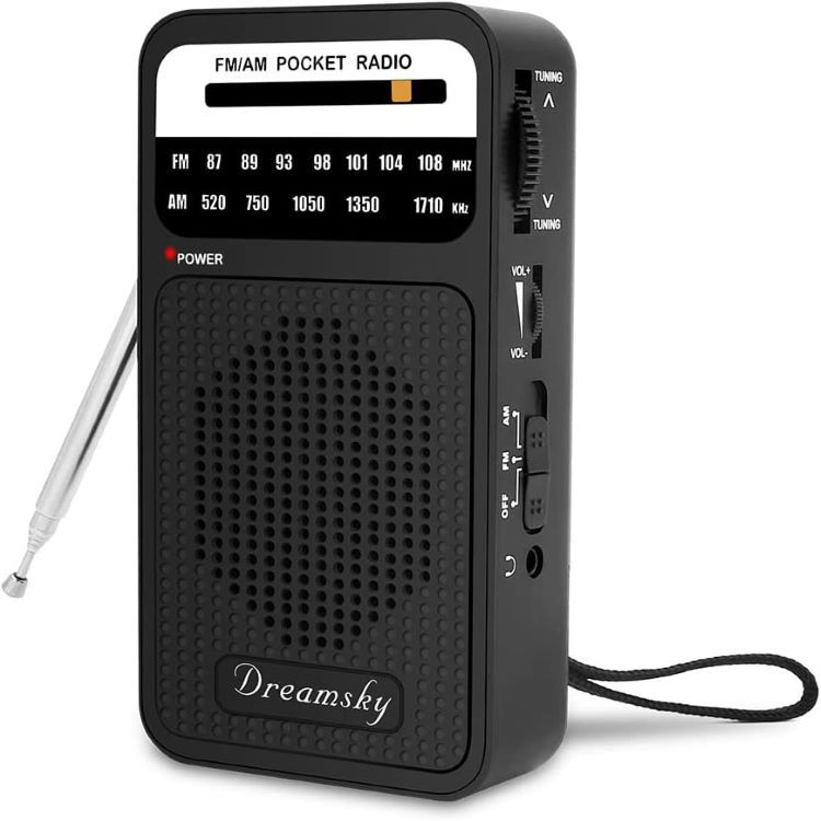 Portable AM/FM Radio, Small Pocket Radio with Bass Speaker