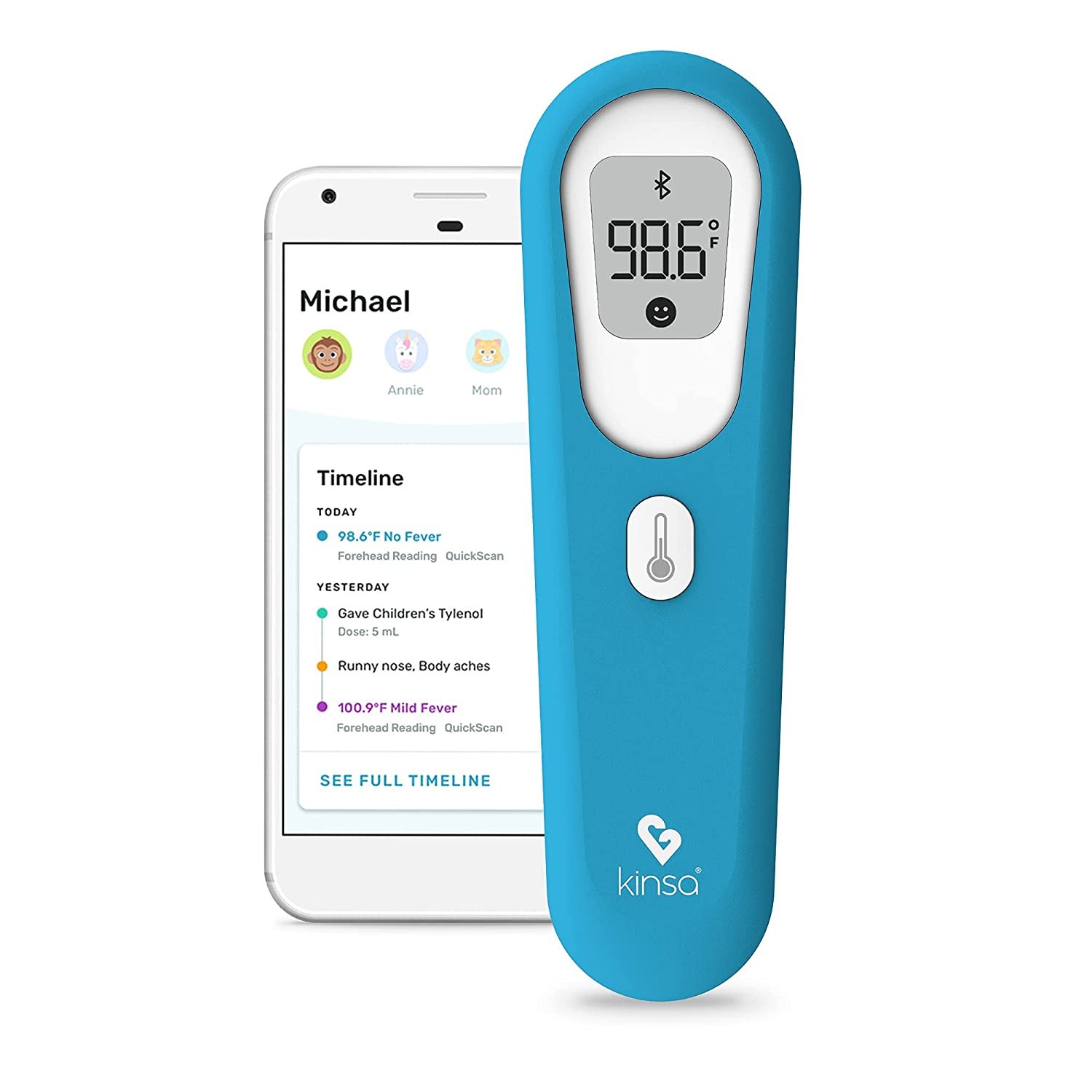 Smart Forehead & Ear Infrared Thermometer. FDA Approved. Bluetooth. Wellue  Health