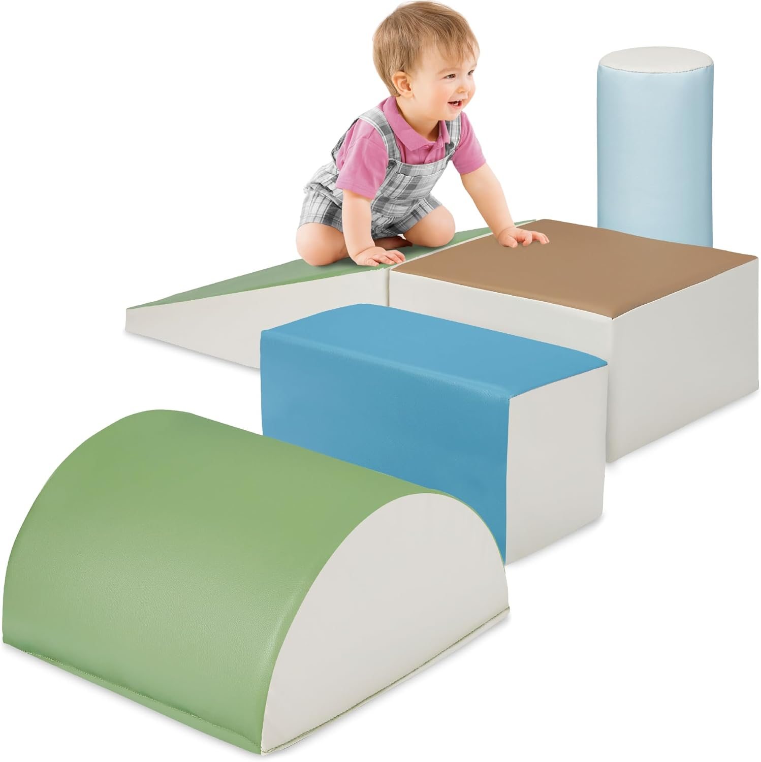 Best Choice Products 5-Piece Kids Climb &amp; Crawl Soft Foam Block Activity Play Structures