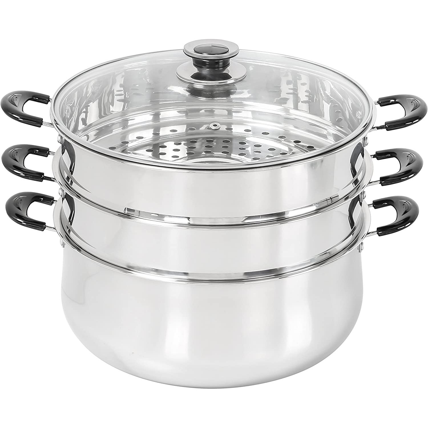 Concord Stainless Steel 3 Tier Steamer Pot