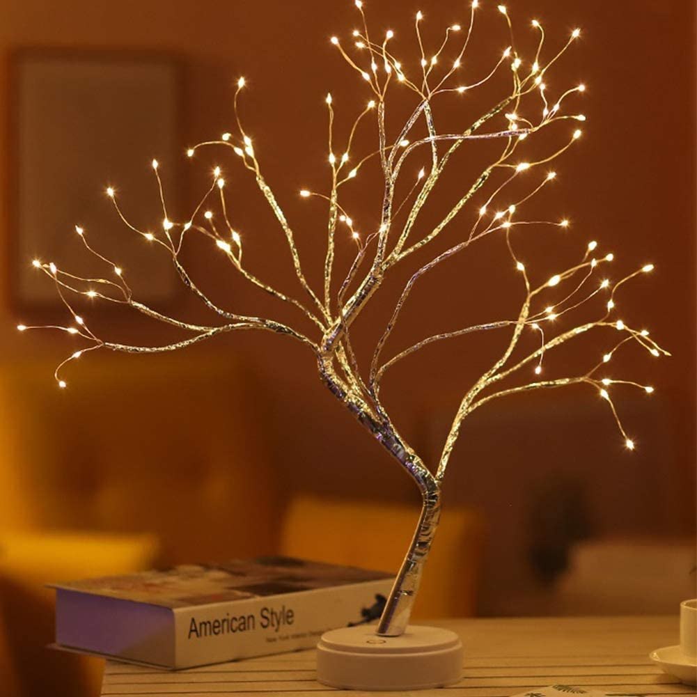 Yiliaw Battery-Operated Tabletop Bonsai Tree Light, 108 LED Lights, 20&quot;