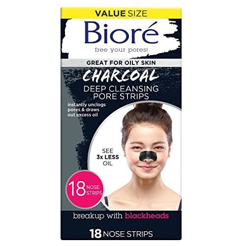 Bioré Deep-Cleansing Blackhead Nose Strips, Pack of 18