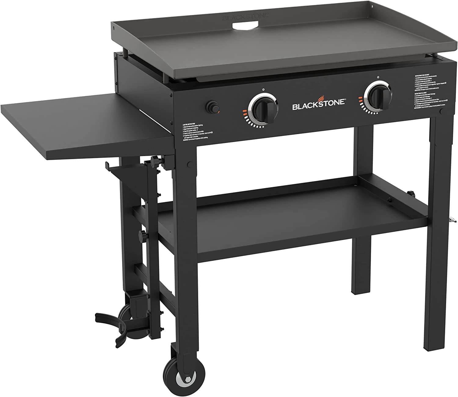 Onlyfire Portable BBQ Gas Griddle 3 Burners, Stainless Steel Flat Top Gas  Grill Griddle Stove with Lid, Side Table, Foldable Cart & Wheels for  Outdoor