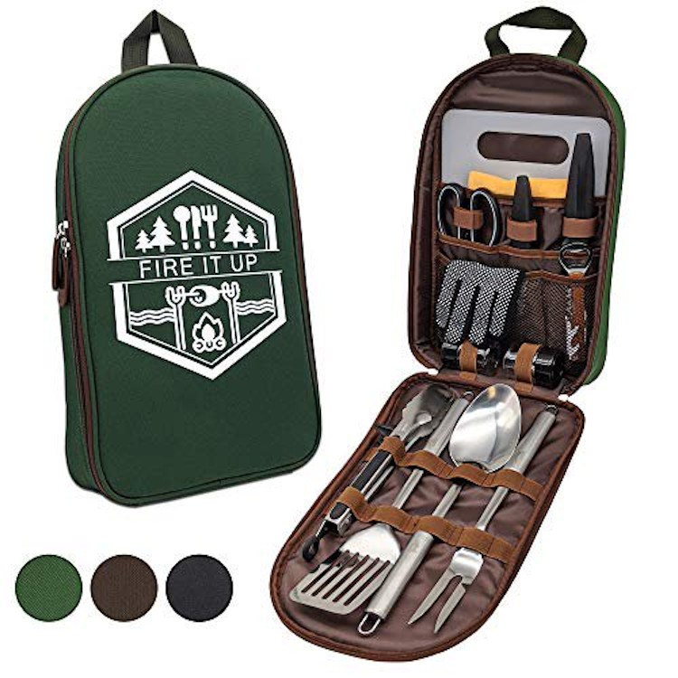 BOMKI 13-Piece Grilling and Camping Cooking Set