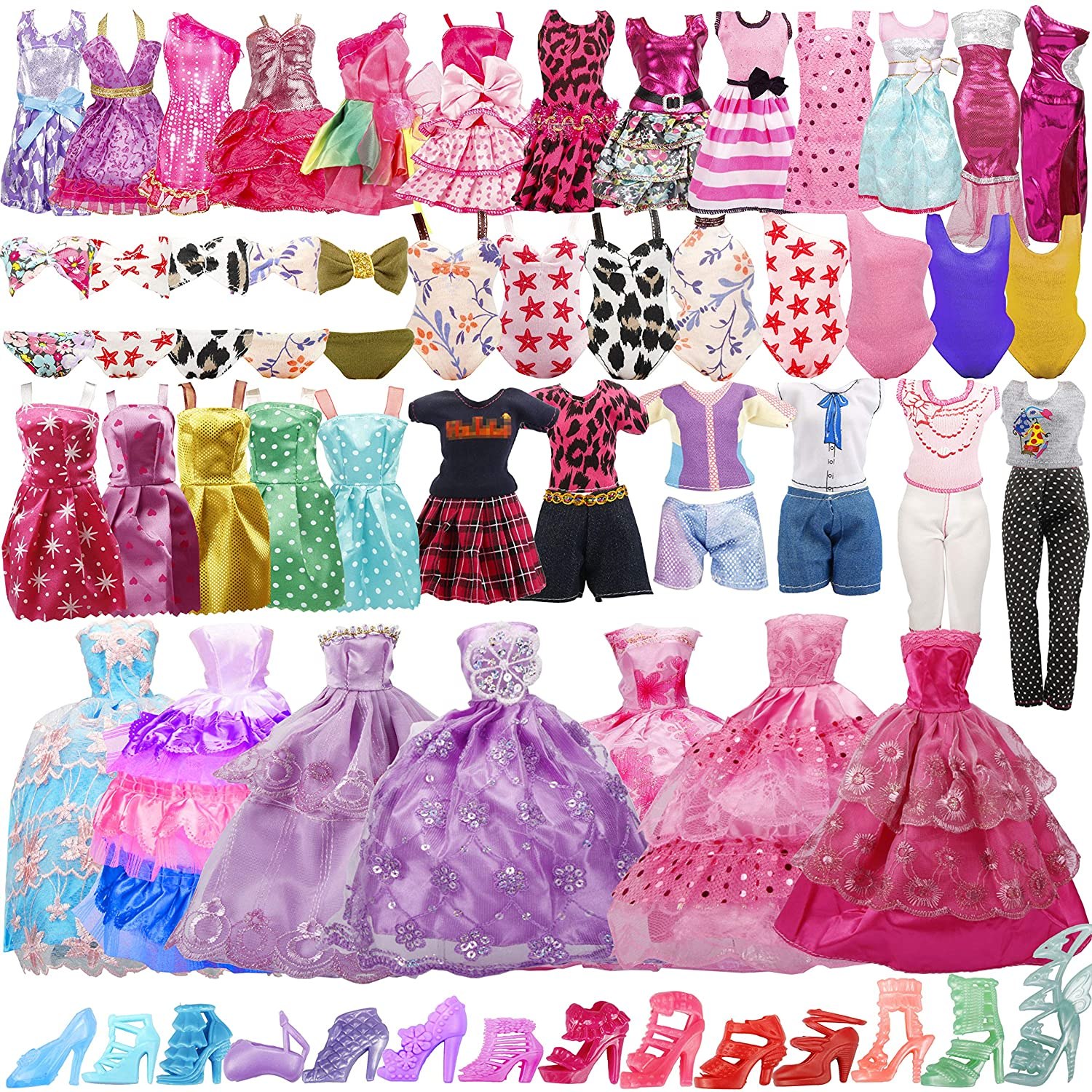 Bymore 35-Pack Handmade Doll Clothes